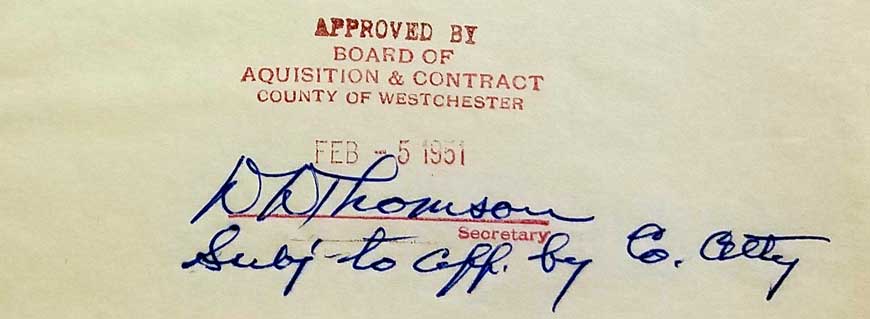 Acquisition & Contract stamp of approval, 1951