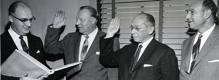 Swearing-In Ceremony for Department Heads, 1958 (PMC 130)