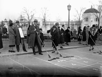 Shuffleboard players at Playland, 1930 (PPL-1221)