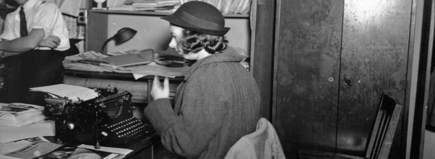 Woman in an office, c. 1930 (PPL06325)