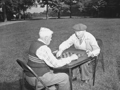 Gentlemen playing checkers, n.d. (NJG-145C)