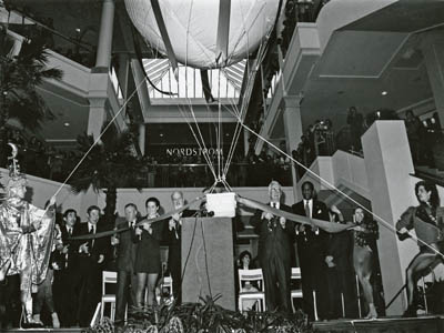 Andrew P. O'Rourke cutting ribbon at the Westchester Mall Opening Ceremony, 16 February 1995 (PCP-92_4)