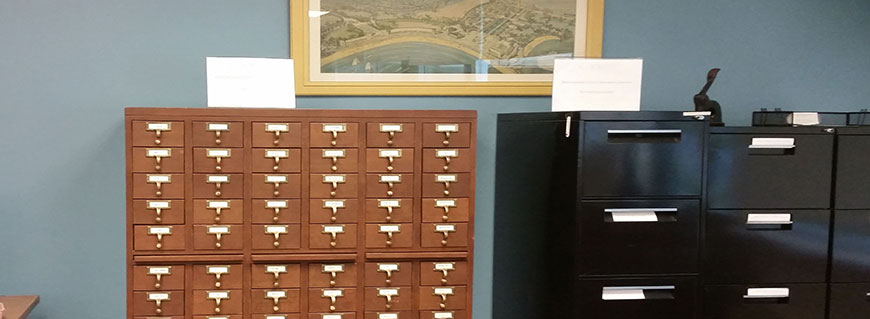 Card catalog in reading room